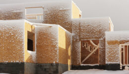 Snow Covered Home Construction Lumber